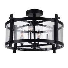  9827C18-4-101 - Miette 4 Light Cage Flush Mount With Black Finish