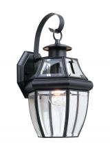  8067-12 - Lancaster traditional 1-light outdoor exterior large wall lantern sconce in black finish with clear