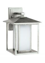  89031EN3-57 - Hunnington contemporary 1-light LED outdoor exterior medium wall lantern in weathered pewter grey fi