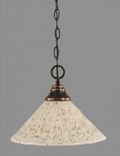  10-BC-702 - One Light Black Copper Gold Ice Glass Down Pendant