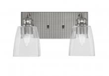  1162-BN-461 - Edge 2 Light Bath Bar, Brushed Nickel Finish, 4.5" Clear Bubble Glass