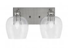  1162-BN-4810 - Edge 2 Light Bath Bar, Brushed Nickel Finish, 6" Clear Bubble Glass