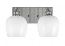  1162-BN-4811 - Edge 2 Light Bath Bar, Brushed Nickel Finish, 6" White Marble Glass