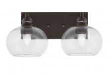  1162-ES-202 - Edge 2 Light Bath Bar, Espresso Finish, 7" Clear Bubble Glass