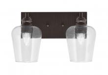  1162-ES-210 - Edge 2 Light Bath Bar, Espresso Finish, 5" Clear Bubble Glass