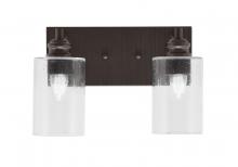  1162-ES-300 - Edge 2 Light Bath Bar, Espresso Finish, 4" Clear Bubble Glass