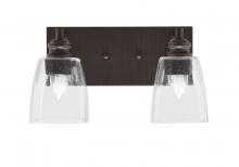  1162-ES-461 - Edge 2 Light Bath Bar, Espresso Finish, 4.5" Clear Bubble Glass