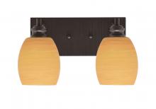  1162-ES-625 - Edge 2 Light Bath Bar, Espresso Finish, 5" Cayenne Linen Glass