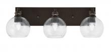  1163-ES-4100 - Edge 3 Light Bath Bar, Espresso Finish, 5.75" Clear Bubble Glass