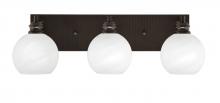  1163-ES-4101 - Edge 3 Light Bath Bar, Espresso Finish, 5.75" White Marble Glass