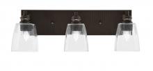  1163-ES-461 - Edge 3 Light Bath Bar, Espresso Finish, 4.5" Square Clear Bubble Glass