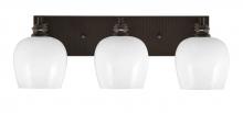  1163-ES-4811 - Edge 3 Light Bath Bar, Espresso Finish, 6" White Marble Glass