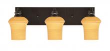  1163-ES-680 - Edge 3 Light Bath Bar, Espresso Finish, 5.5" Zilo Cayenne Linen Glass