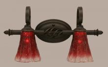  162-DG-726 - Two Light Dark Granite Raspberry Crystal Glass Vanity