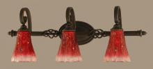  163-DG-726 - Three Light Dark Granite Raspberry Crystal Glass Vanity