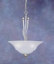  224-BN-53812 - Three Light Brushed Nickel Dew Drop Glass Up Pendant