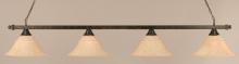  804-BRZ-53318 - Four Light Bronze Italian Marble Glass Pool Table Light