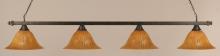  804-BRZ-58319 - Four Light Bronze Tiger Glass Pool Table Light