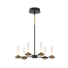  45712-012 - Torcia 12 Light Chandelier in Black and Brass