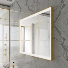  CHICX48356000-GLD - Chic Gold Framed Rectangle Mirror (Frontlit)