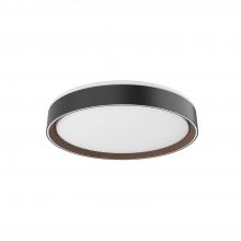  FM43916-BK/WT - Essex 16-in Black/Walnut LED Flush Mount