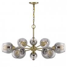  FX-3757-6 - 60W X 6 Pendleton Metal Chandelier with Electoral Plated Smoked Glass Shades