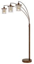  BO-2668-3L-RU - Silverton Arc Floor Lamp With Glass Shades (Edison Bulbs included)