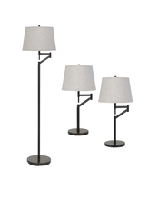  BO-2874-3-DB - 3 Pcs Package, 2 X Swing Arm Table Lamp And 1X Swing Arm Floor Lamp All in One Box