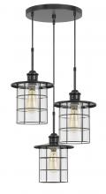  FX-2668-3P - 60W x 3 Silverton metal/glass pendant fixture (Edison bulbs included)