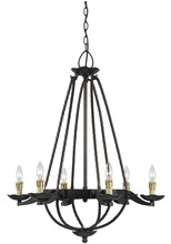  FX-3511/6 - 60W X 6 MOJAVE HAND FORGED IRON 6 LIGHT CHANDELIER