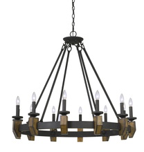  FX-3517-12 - 60W X 12 Cruz Metal/Wood Chandelier