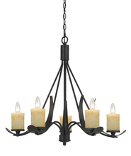  FX-3561/5 - 25.5" Inch Tall Metal Chandelier in Black Smith Finish