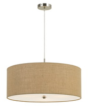  FX-3627-3P - 12.25" Height Fabric Pendant Fixture in Burlap