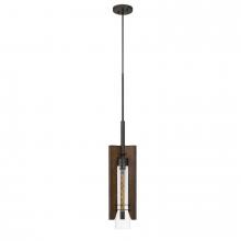  FX-3690-1 - 60W Almeria Wood/Glass Pendant Fixture (Edison Bulb Not included)