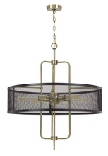  FX-3727-6 - 60W X 6 Leiden Metal Chandelier with Mesh Shade (Edison Bulbs Are Not Included)