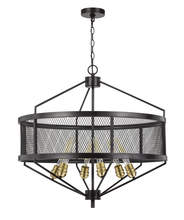  FX-3743-6 - 60W X 6 Halle Metal Chandelier (Edison Bulbs Are Not Included)