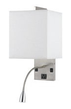  LA-8029WL-1-BS - 60W Metal Wall Lamp With Rocker Switch And 1W LED Gooseneck Reading Light