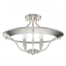  19423 - Hunter Perch Point Brushed Nickel 4 Light Flush Mount Ceiling Light Fixture