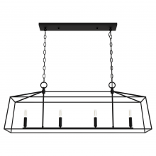  13099 - Hunter Fair Oaks Matte Black 4 Light Chandelier Ceiling Light Fixture