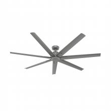  51591 - Hunter 72 inch Downtown ENERGY STAR® Matte Silver Damp Rated Ceiling Fan and Wall Control