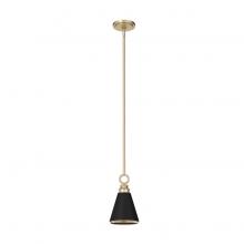  19442 - Hunter Klein Alturas Gold and Flat Matte Black 1 Light Pendant Ceiling Light Fixture