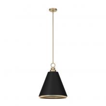  19446 - Hunter Klein Alturas Gold and Flat Matte Black 3 Light Pendant Ceiling Light Fixture