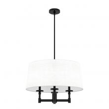  19702 - Hunter Briargrove Matte Black 4 Light Chandelier Ceiling Light Fixture