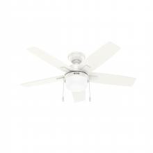  52774 - Hunter 44 inch Anisten ENERGY STAR® Fresh White Ceiling Fan with LED Light Kit and Pull Chain