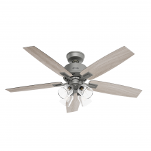  52431 - Hunter 52 inch Gatlinburg HunterExpress Matte Silver Ceiling Fan with LED Light Kit