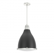  19212 - Hunter Bluff View Flat Matte Black and Brushed Nickel with Clear Holophane Glass 3 Light Pendant Cei