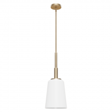  19886 - Hunter Nolita Alturas Gold with Cased White Glass 1 Light Pendant Ceiling Light Fixture