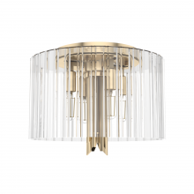  19690 - Hunter Gatz Alturas Gold with Clear Glass 4 Light Flush Mount Ceiling Light Fixture