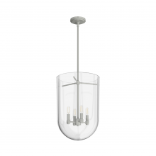  19319 - Hunter Sacha Brushed Nickel with Clear Glass 4 Light Pendant Ceiling Light Fixture