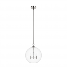  48061 - Hunter High Oaks Brushed Nickel with Clear Seeded Glass 3 Light Pendant Ceiling Light Fixture